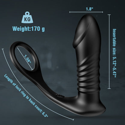 10 Thrilling Vibration 3 Thrusting Silicone Remote Control Anal Vibrator