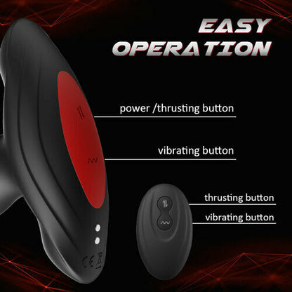 10 Vibrating 3 Thrusting Remote Control Anal Vibrator