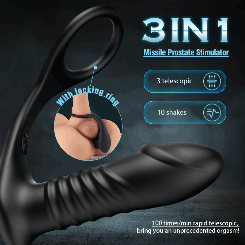 10 Thrilling Vibration 3 Thrusting Silicone Remote Control Anal Vibrator