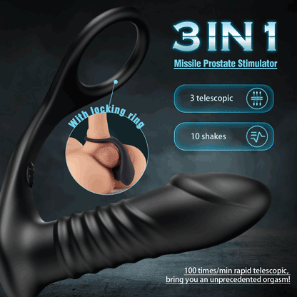 10 Thrilling Vibration 3 Thrusting Silicone Remote Control Anal Vibrator