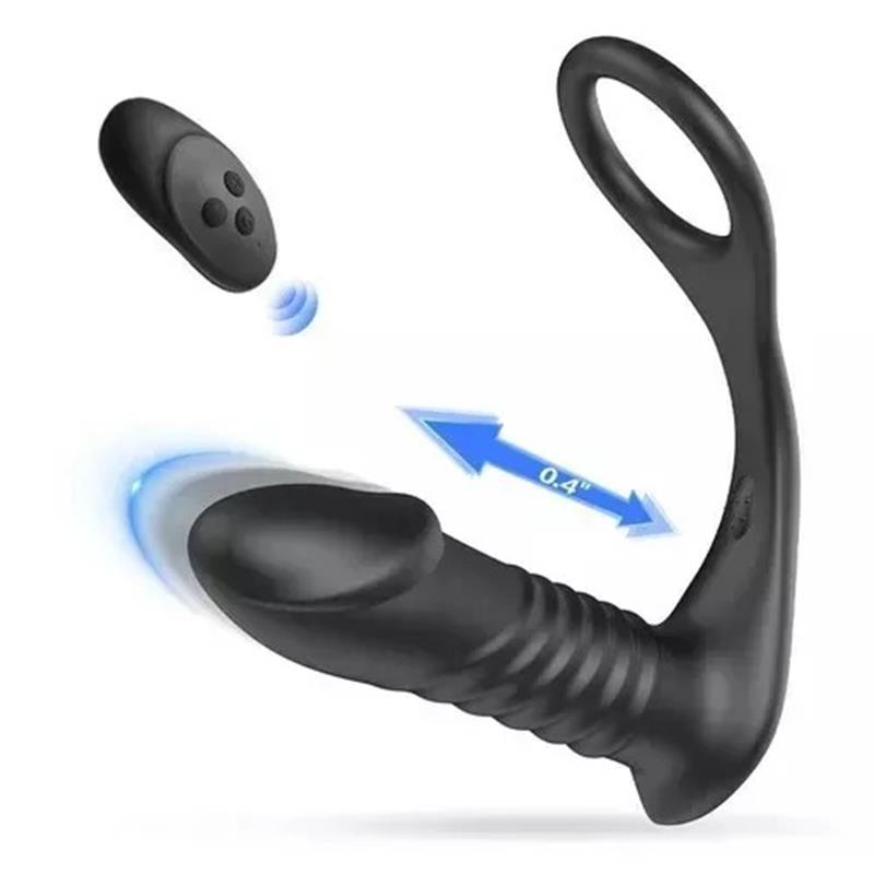 10 Thrilling Vibration 3 Thrusting Silicone Remote Control Anal Vibrator