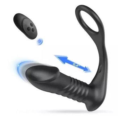10 Thrilling Vibration 3 Thrusting Silicone Remote Control Anal Vibrator