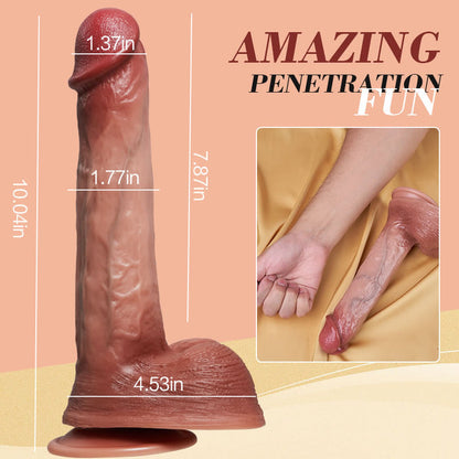 8 Thrusting 8 Vibrating Intelligent Heating Lifelike Dildo 10.04 Inch
