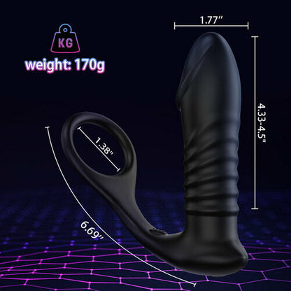 10 Vibrating 3 Thrusting Remote Control Anal Vibrator