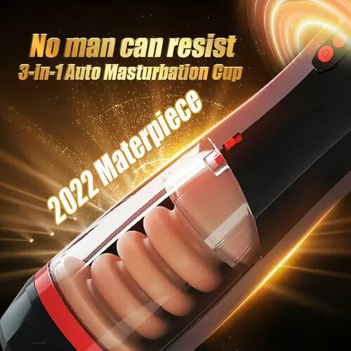 Automatic 10 Vibrating 5 Telescoping Rotating Male Masturbator