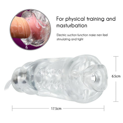 10 Frequencies Elastic Transparent Blow Job Vibrating Masturbator